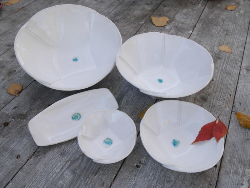 Keramiktellerset und Schalenset „Weiss“ rund
