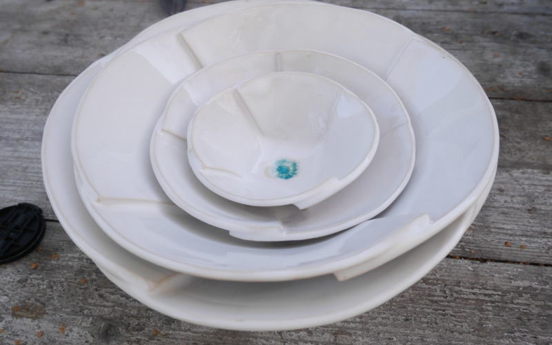 Keramiktellerset weiss